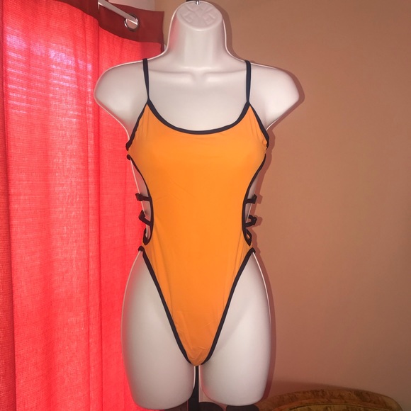 Other - Women’s One Piece Orange & Navy Swim Suit